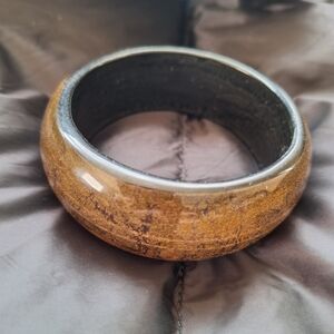 Brown Wooden Bangle Bracelet